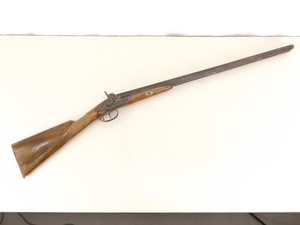 Antique Double Barrel Black Powder Shotgun Wall Hanger Decor