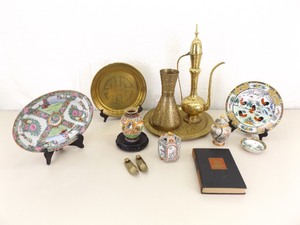 Lot of Misc. Asian Porcelain, Brass, etc. Decor