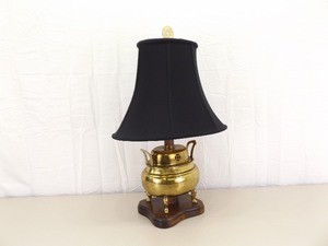 Vintage Working Asian Themed Brass Lamp