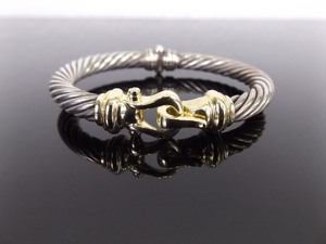 14k Yellow Gold and .925 Sterling DAVID YURMAN Buckle Cable Bracelet