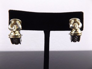 14k Yellow Gold and .925 Sterling DAVID YURMAN Buckle Cable Earrings