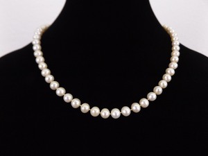 .925 Sterling Silver Clasp Genuine Pearl Necklace