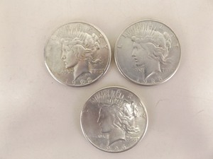 3 Loose 1923-S Peace&nbspSilver&nbspDollars
