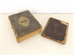 Antique 1800s Bible and 1900s Torah