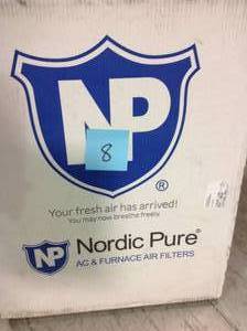 lot 8 image: Nordic Pure 20 in. x 25 in. x 1 in. Allergen Pleated MERV 12 - FPR 9 Air Filters