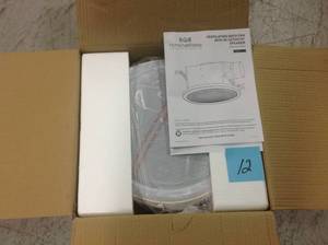 lot 12 image: Home Netwerks Decorative White 100 CFM Bluetooth Stereo Speakers Bathroom Exhaust Fan with LED Light and Remote