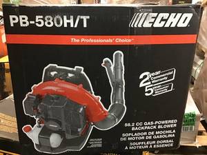 lot 105 image: Echo PB-580T Gas-Powered 510 CFM215 MPH Backpack Leaf Blower In like new working conditions