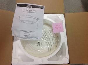 lot 36 image: Universal Ceiling Fan LED Light Kit Matte White with Shatter Resistant Bowl by Hampton Bay in good conditions