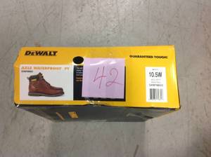 lot 42 image: DEWALT Mens Axle Waterproof 6 Work Boots - Soft Toe - Walnut Pitstop Size 10.5(M) not used