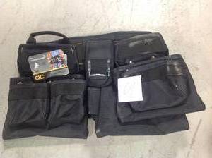lot 64 image: CLC 18-Pocket Carpenters Tool Belt Combo Set Black (5-Piece)