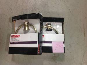 lot 75 image: Lot of 2 Lahara Towel Ring in Champagne Bronze not used 