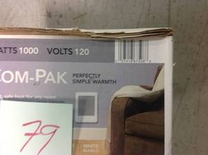 lot 79 image: Cadet Com-Pak 1,000-Watt 120-Volt Fan-Forced In-Wall Electric Heater in White not used