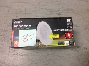lot 85 image: 4 in. 50-Watt Equivalent CEC Title 24 White Integrated LED Recessed Retrofit Trim Downlight, Soft White (6-Pack) not used