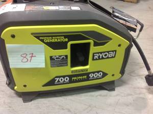 lot 87 image: RYOBI 900 Starting Watt Propane Powered Inverter Generator used in good condition