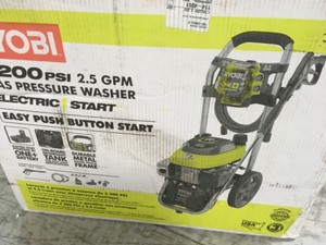 lot 107 image: RYOBI 3,200 PSI 2.5 GPM ONE 18-Volt Electric Start Gas Pressure Washer in good conditions