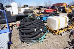 Lot of Large Fireman Style Discharge Hoses With Couplers