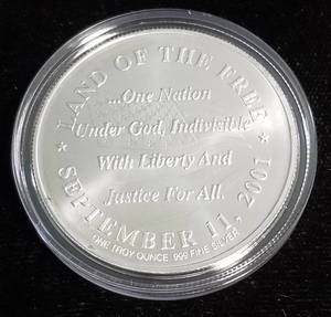 1 TROY OZ. .999 FINE SILVER 9-11 TWIN TOWER IN AIRTITE