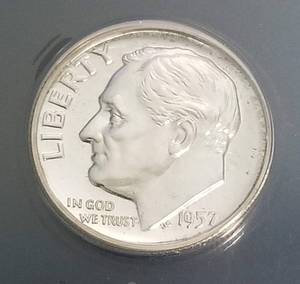 1957 PROOF ROOSEVELT DIME PF66 ANACS