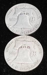 2 FRANKLIN HALF DOLLARS 1952-D 1957-D