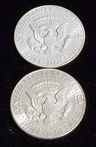 2 AU-UNC 1964 KENNEDY SILVER HALF DOLLARS