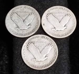 3 STANDING LIBERTY QUARTERS 1928 1929-S 1930-S