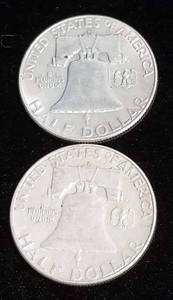 2 FRANKLIN HALF DOLLARS 1961-D 1963-D