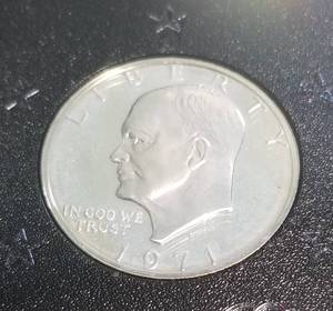 1971-S PROOF 40% SILVER EISENHOWER DOLLAR BROWN BOX