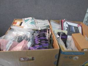 lot 69 image: 2 Boxes Zip Ties, Phone Cases Etc...