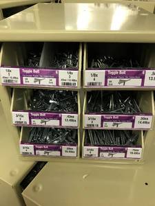 Cabinet with Assorted Toggle Bolts