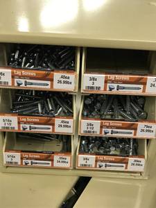 Cabinet with Assort Lag Screws