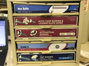 Cabinet with Assort BoltsScrewsClips