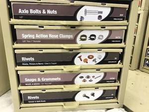 Cabinet with Assort RivetsSnaps,Grommets