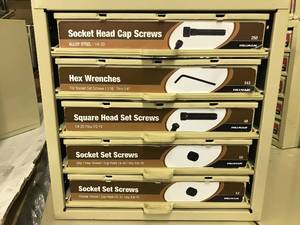 Cabinet with Assort Socket Head Cap ScrewsHex wrenches