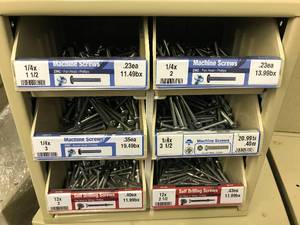 Cabinet with Assort Machine screws