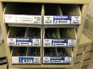 Cabinet with Assort machine screws