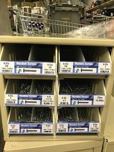 Cabinet with Assort Machine screws