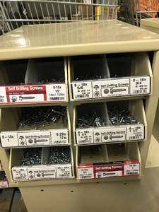 Cabinet with assort self drilling screws