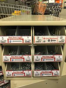 Cabinet with Assort Sheet Metal Screws
