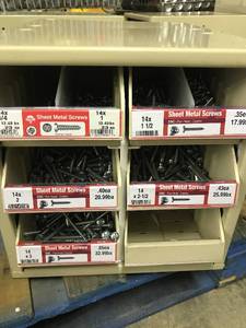 Cabinet with Assort Sheet Metal Screws
