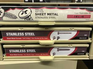 Cabinet with Assorted Stainless Steel Screws