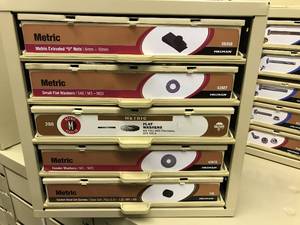 Cabinet with Assorted Metric washers