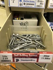 Cabinet with Machine ScrewsHex Cap ScrewsSelf Drilling screws