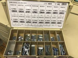 Cabinet with assort Retaining Rings and Thumb screws