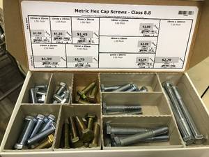 Cabinet with Assorted Misc Cap ScrewsHalf clips