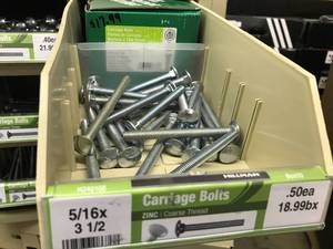 Cabinet with an Assortment of Carriage Bolts
