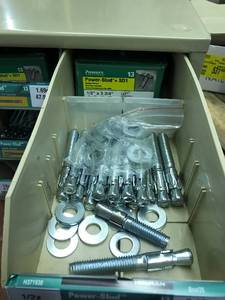 Cabinet with Assorted Wedge Anchors
