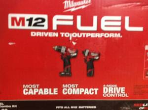 Milwaukee M12 FUEL 12-Volt Lithium-Ion Brushless Cordless Drill and Impact Driver Combo Kit (2-Tool) W Charger & Tool Bag