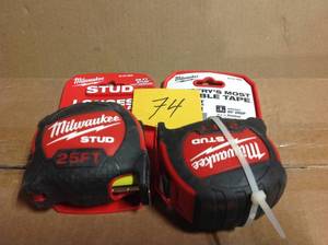 Lot of 2 Milwaukee 25 ft. STUD Tape Measure