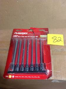 Husky 38 in. Drive SAE Long Ball Hex Bit Socket Set (7-Piece)