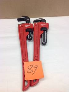 Lot of 2 Milwaukee 18 in. Steel Pipe Wrench